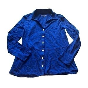 Soft Surroundings sapphire blue button down blouse